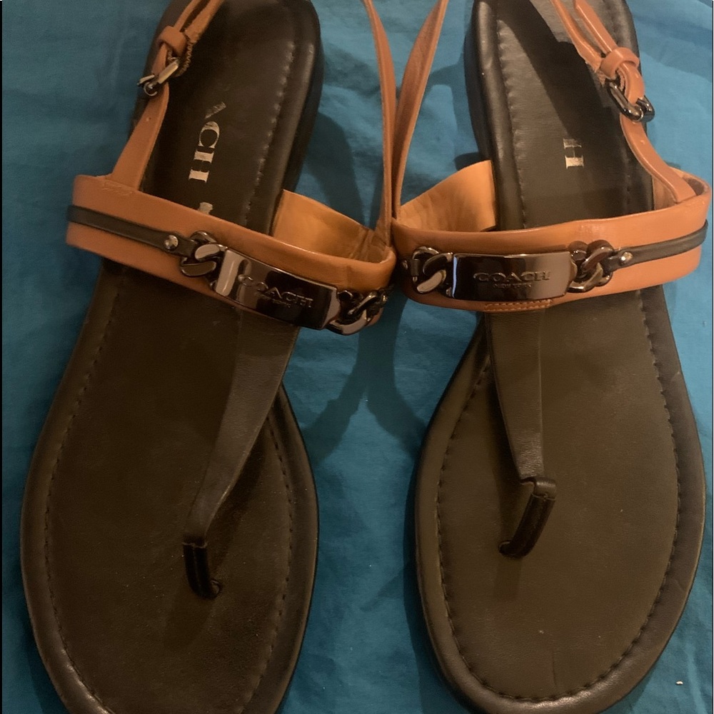 BLACK & BROWN COACH SANDALS SIZE 9.5👡👡👡